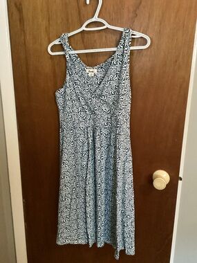 Roots Navy and White Printed Midi Dress